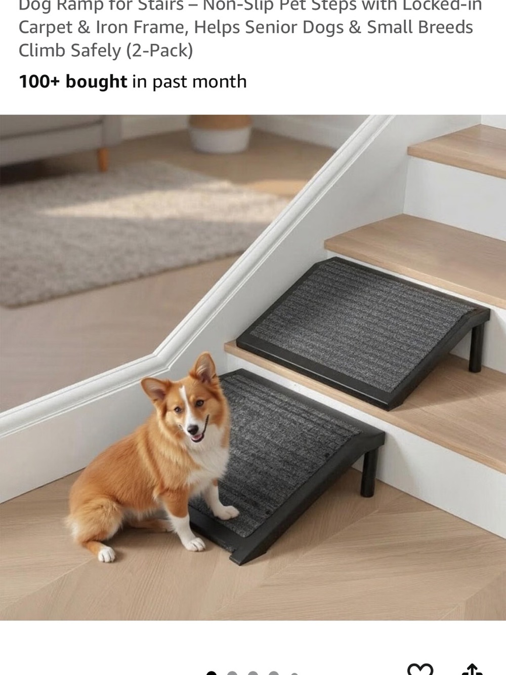 Non-Slip Pet Stair Ramp Steps for Small Dogs & Seniors - Gray (1-pack)
